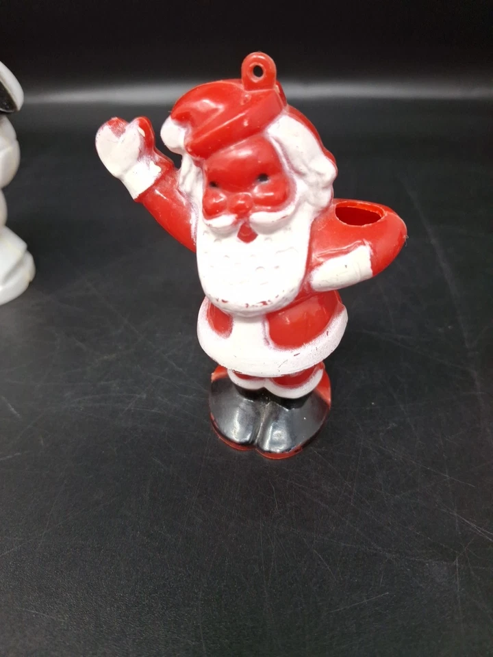 Rosbro Hard Plastic Snowman Ornaments 40s/50s Candy Containers 3” Foto 4 de 4