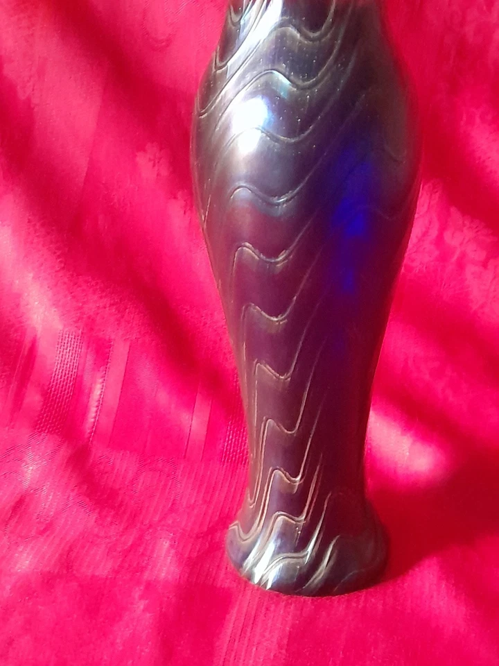 ancien vase en verre irisé Pallme konig autriche époque art nouveau 1900 - Photo 2/4