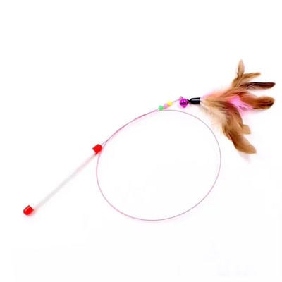 Simulation Bird Cat Toys Funny Interactive Peacock with Bell Cat Stick Toy for K