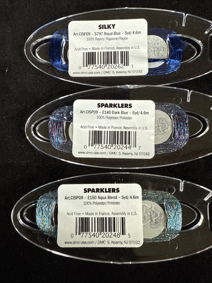 DMC Color Infusions Aqua Collection Silky & Sparklers 5 Yards Each NOS - Image 4 of 4