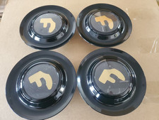4x Black Gold Floating Center Cap 7.2-inch Xl Suitable For Forgiato Wheels