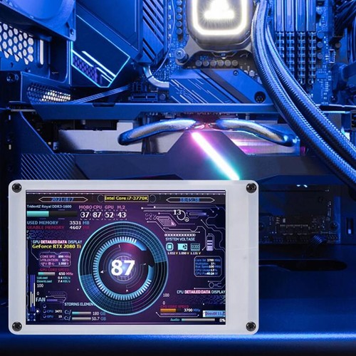 3.5In Computer Temp Monitor Dual Usb Interface Ips Usb Mini Screen Pc Cpu DTS