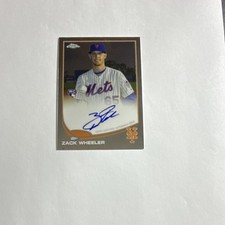 Zack Wheeler 2013 Topps Chrome Autograph Rookie Card #ZW New York Mets MLB. rookie card picture