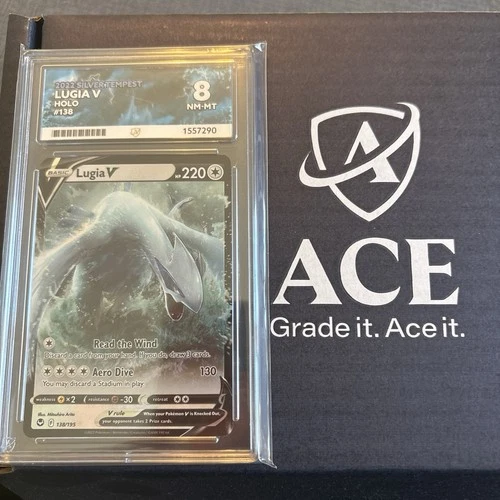 Pokémon Lugia V Holo Rare Silver Tempest 138/195 ACE 8 NM-MT