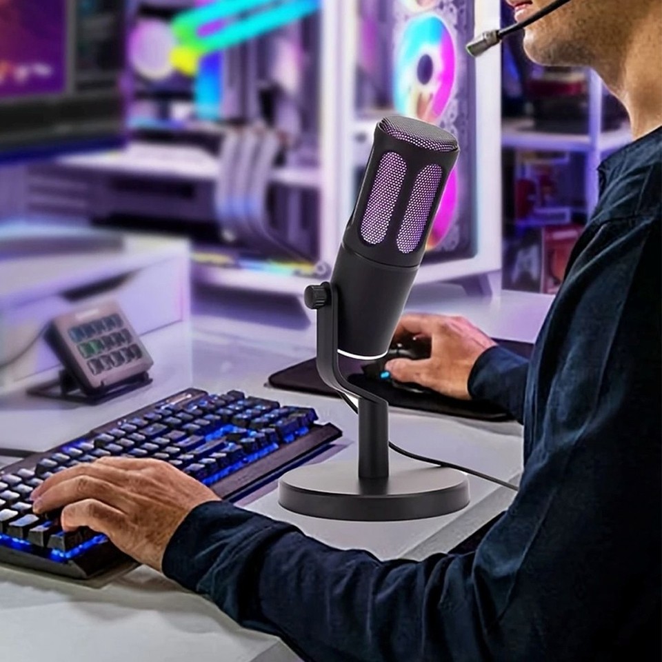 RGB USB Condenser Microphone Professional Computer Microphone for PC ...