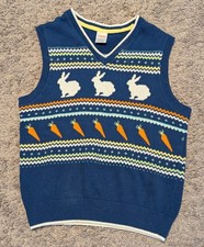 Gymboree Easter Bunny Sweater Vest Boys Sz. 7 EUC