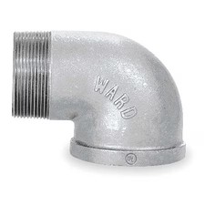 Zoro Select 2Wj14 3" Fnpt X Mnpt Galvanized 90 Degree Street Elbow, 2Wj14