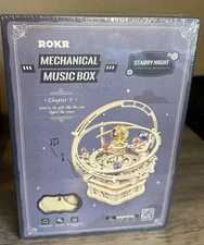 ROKR “Starry Night” Orrery Mechanical 3D Wooden Puzzle Music Box Adult DIY Kit!