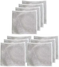 10PCS Double Layer Silver Wire Dishwashing Rag.7.87In Square Wet Dry Dual-Use St