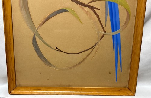 Pintura original firmada por Bruno Ertz (1873-1956) guacamayo azul loro gouache - Imagen 6 de 13