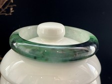 Certified Natural Grade AAA Ice Burmese Green Jade jadeite bracelet bangle 56MM