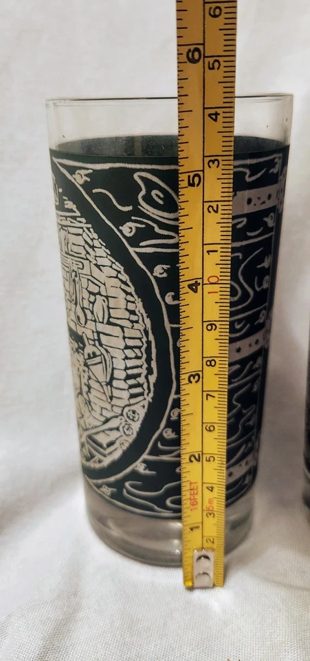 VTG Set of Royal USA COLONIAL HOMESTEAD Green 12 oz Highball Tumblers 5 5/8" - Image 2 of 4