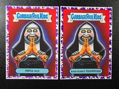 SP Purple The Nun James Wan Taissa Farmiga Spoof 2 Card Set Garbage Pail Kids
