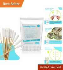Bamboo Cotton Buds for Dogs Large Medium 50 Pack Eco-Friendly Veterinary Appr...