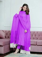 Indian Pakistani Designer Salwar Kameez Women Casual Wear Kurti Pant Dupatta Set