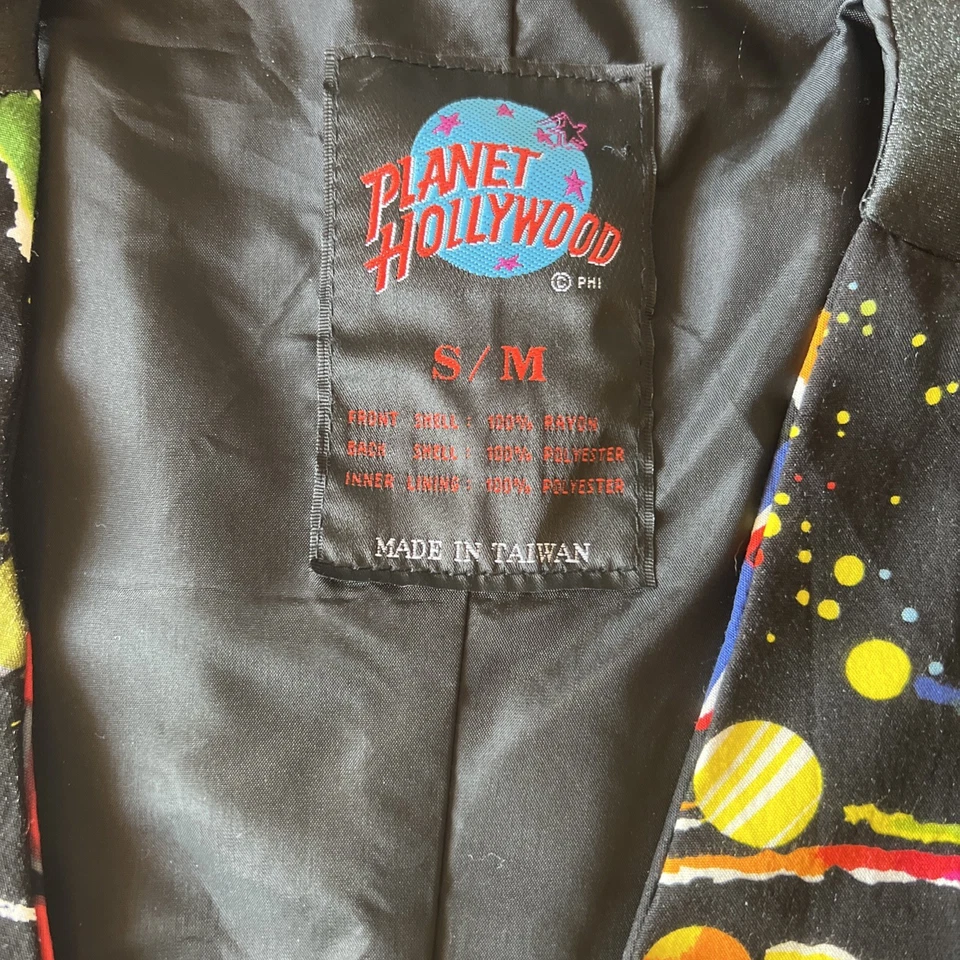 VTG Planet Hollywood Vest S/M 6 Button All Over Print Graphic Retro Uniform - Image 2 of 4