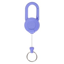 1 Pack Heavy Duty Retractable Keychain with 23.6" Steel Cord Purple 