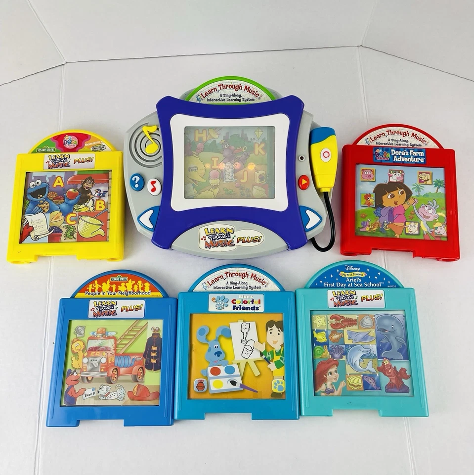 WORKING Mattel Learn Through Music Plus Console & 6 Cartridges 2004 See Video - Image 2 of 4