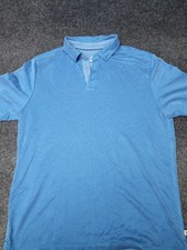 Tommy Bahama Polo Shirt Mens Medium Blue Textured Performance Golf Casual Knit