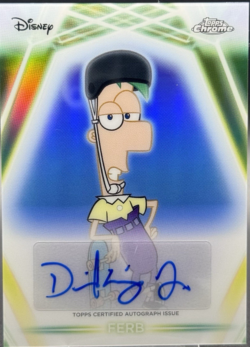 Topps 2026 Disney Neon Ferb Neon Etch Autograph CNA-DEJ David Errigo Jr
