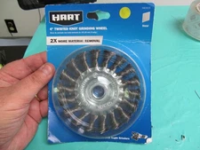 HART 4-inch TWISTED KNOT GRINDING WIRE WHEEL Rust Paint Removal ANGLE GRINDERS