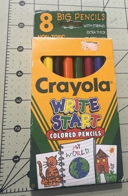 1996 Crayola Write Start Colored Pencils-8/Pkg  New In Damaged Box