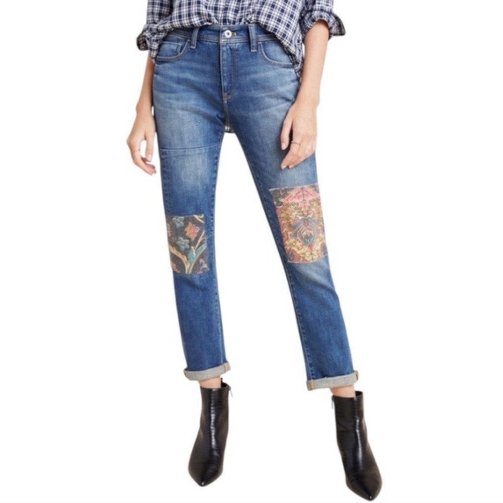 PILCRO Boyfriend Slim Patchwork Stretch Jeans Siz… - image 1
