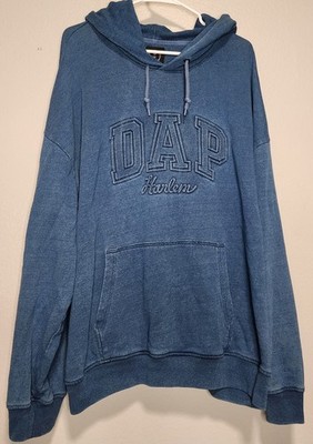 GAP X DAP Hoodie Mens 2XL Blue Harlem Logo Graphic Pullover