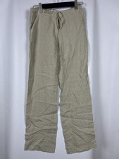 120% LINO Gray Linen Womens Regular Straight ...