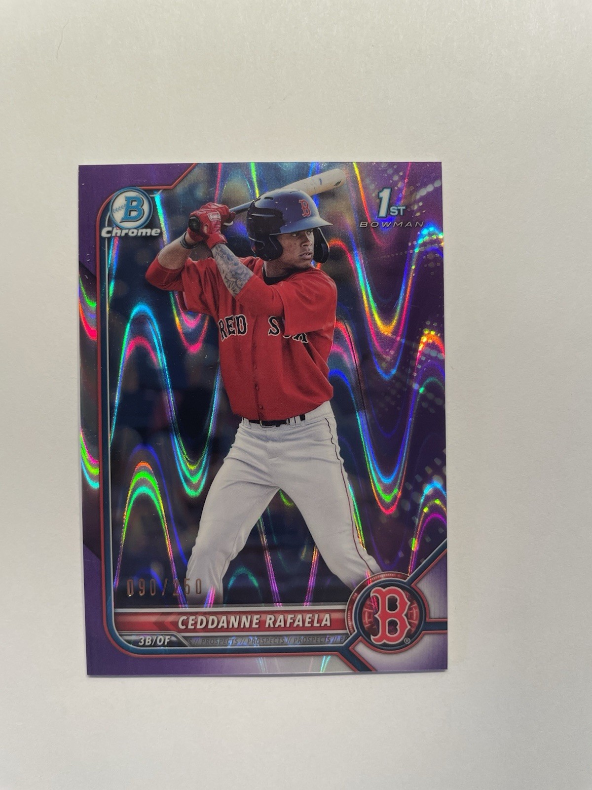2022 Bowman Chrome - Ceddanne Rafaela #BCP-61 -- Purple Raywave Refractor /250