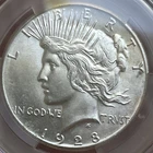 1928 $1 Peace Dollar Philadelphia Key Date Almost Uncirculated CACG AU 58 CAC