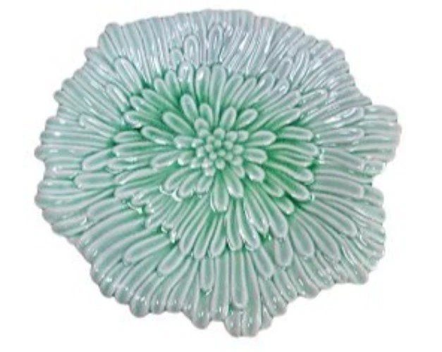 Juego de 4 platos de cena Target flor crisantemo 10x10 cerámica verde M18 Foto 2 de 4