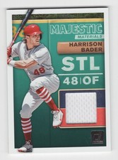 2019 DONRUSS BASEBALL MAJESTIC MATERIALS HARRISON BADER CARDINALS JERSEY RELIC