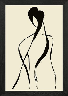 Abstract Woman Figure Ink Drawing Framed Wall Art Poster Canvas Print Picture