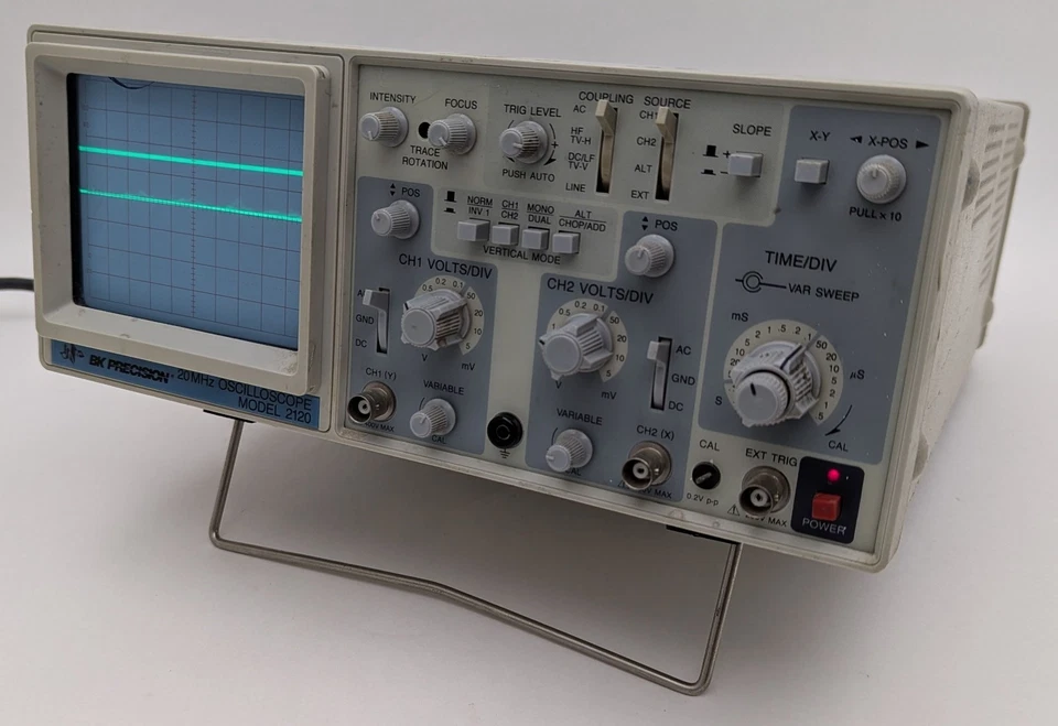 Аналоговый осциллограф BK Precision модель 2120 20 МГц двойная трассировка B&K - протестирован *ЧИТАЙТЕ* - Изображение 2 из 4