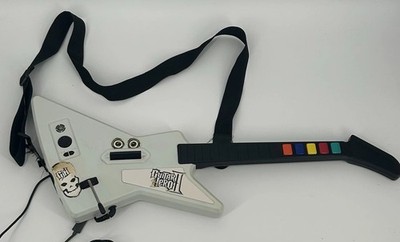 Guitar Hero Xplorer Guitar Xbox 360 Red Octane White Wired Powers On Not Tested