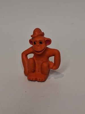 Vintage DIENER ERASER -- Orange MONKEY -  ITTY BITTYS CHARM ANIMAL