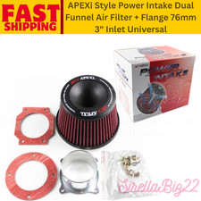 Apexi Style Inlet Universal Power Intake Dual Funnel Air Filter Flange 76mm 3 Apexi Style Inlet Universal Power Intake Dual Funnel Air Filter Flange 76mm 3