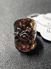 Vintage Israel Sterling Rose Ring