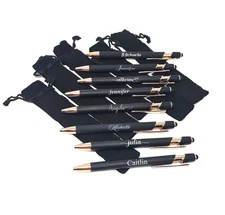 Personalized Ballpoint Pen with Stylus Custom Laser Engraved Logo Name Company