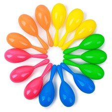 LovesTown 15PCS Plastic Mini Colorful Maracas for Kids Toy Medium, Multi