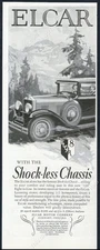 1928 Elcar Motor Car illustrated vintage print ad