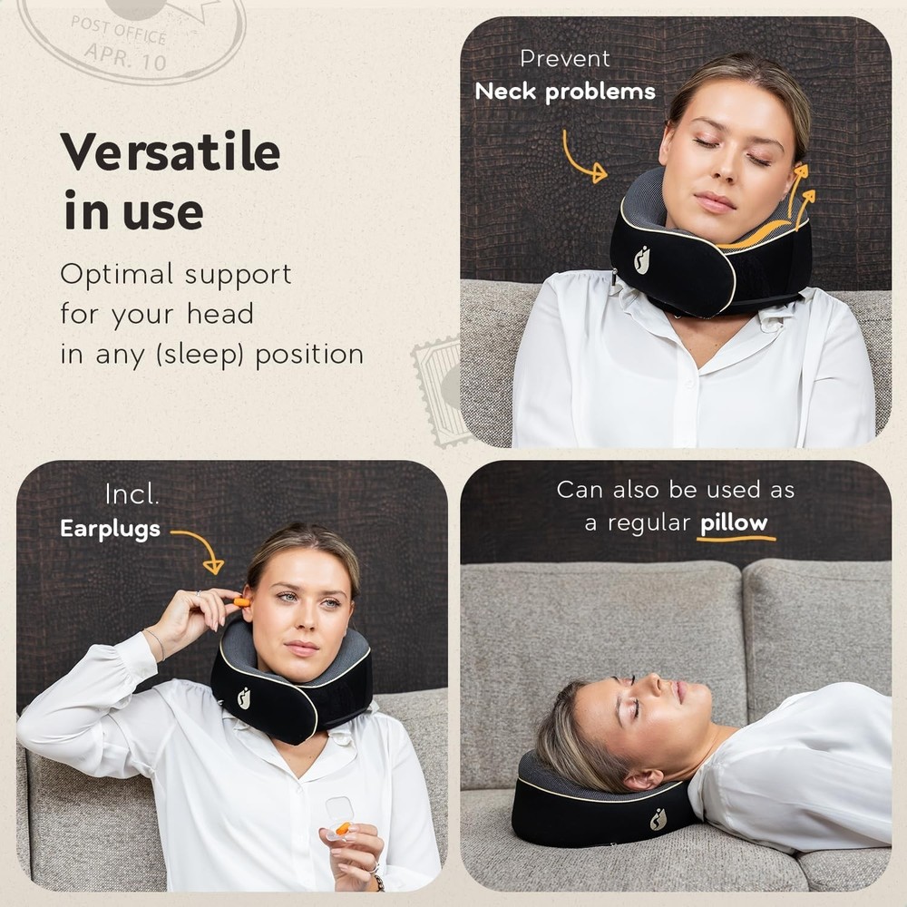 Comfortable Inflatable Travel Neck Pillow for Airplane Flights