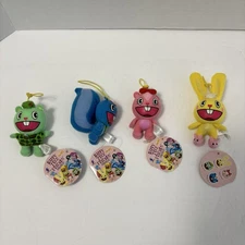 4 NEW Happy Tree Friends 3" Inch Plush Strap 2012 Cuddles Nutty Giggles Petunia