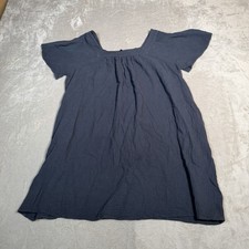 Madewell Dress Womens 3X Blue Lightspun Butterfly Square Neck Mini Gauze Coastal