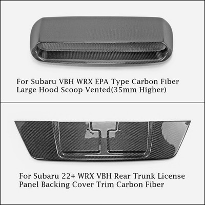 For Subaru VBH WRX Front Hood Scoop Air Duct/Rear Trunk Panel Replacement Carbon