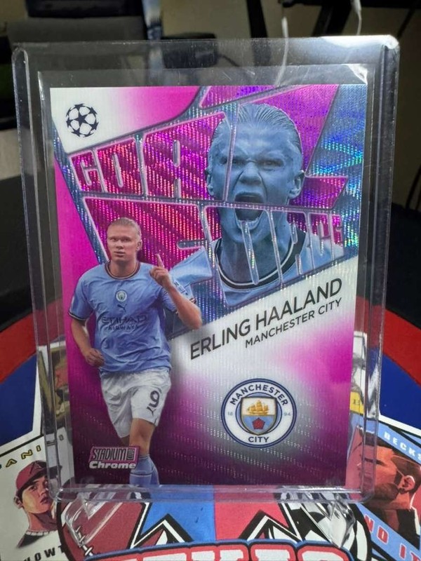2022-23 Topps Stadium Club Chrome Erling Haaland Goal Force Pink Refractor /150