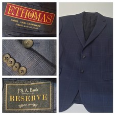 Jos. A. Bank Sport Coat Mens 42 R Gray Wool Cashmere Plaid E. Thomas Fabric