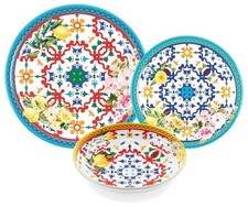 GUZZINI SERVIZIO PIATTI 18 PEZZI IN MELAMINA - FLOWER & LEMON