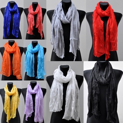 Silk  Seide 20% Schal Langschal Schal Halstuch Loop Halstücher Uni Damenschal